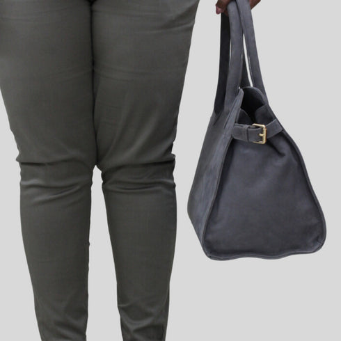90 Feet Sarah Fossil Grey Genuine Leather Tote